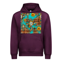 Mauve Wine bull skull cross seamless pattern Urban Hoodie - HRA Design Shop