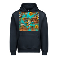 Navy bull skull cross seamless pattern Urban Hoodie - HRA Design Shop