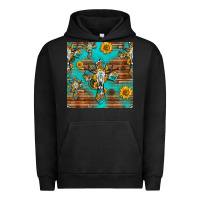 Pigment Black bull skull cross seamless pattern Urban Hoodie - HRA Design Shop