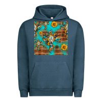 Pigment Midnight Navy bull skull cross seamless pattern Urban Hoodie - HRA Design Shop