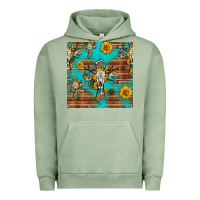 Pigment Oil Green bull skull cross seamless pattern Urban Hoodie - HRA Design Shop