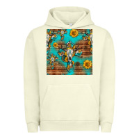 Pigment Pistachio bull skull cross seamless pattern Urban Hoodie - HRA Design Shop