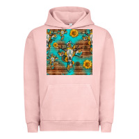 Pigment Salmon bull skull cross seamless pattern Urban Hoodie - HRA Design Shop