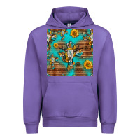 Tulip bull skull cross seamless pattern Urban Hoodie - HRA Design Shop