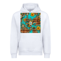 White bull skull cross seamless pattern Urban Hoodie - HRA Design Shop