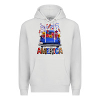 Dove Grey western fourth of july america truck Premium Hoodie - FaDigitalArtStudio