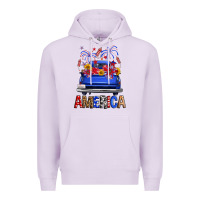 Lilac western fourth of july america truck Premium Hoodie - FaDigitalArtStudio