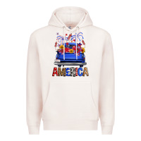 Pale Pink western fourth of july america truck Premium Hoodie - FaDigitalArtStudio