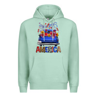 Seafoam western fourth of july america truck Premium Hoodie - FaDigitalArtStudio