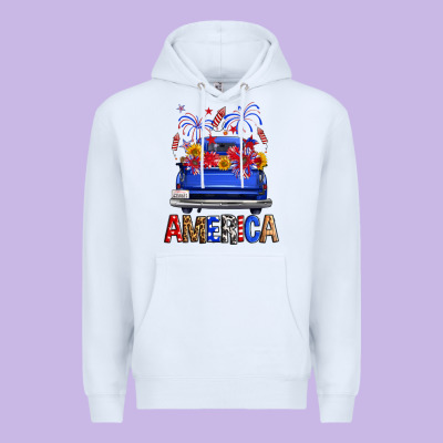 Western Fourth Of July America Truck Premium Hoodie Designed By Fadigitalartstudio