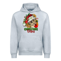 Heather Grey Christmas Vibes Human Skull Urban Hoodie - FaDigitalArtStudio