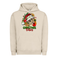 Pigment French Oak Christmas Vibes Human Skull Urban Hoodie - FaDigitalArtStudio