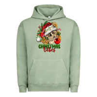 Pigment Oil Green Christmas Vibes Human Skull Urban Hoodie - FaDigitalArtStudio