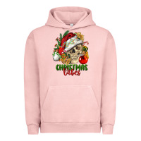 Pigment Salmon Christmas Vibes Human Skull Urban Hoodie - FaDigitalArtStudio