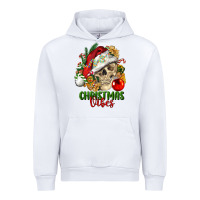 White Christmas Vibes Human Skull Urban Hoodie - FaDigitalArtStudio