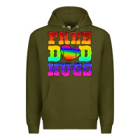 Army Green lgbtq free dad hugs Premium Hoodie - HRA Design Shop