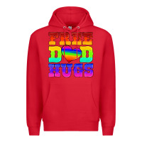 Red lgbtq free dad hugs Premium Hoodie - HRA Design Shop