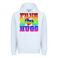 White lgbtq free dad hugs Premium Hoodie - HRA Design Shop