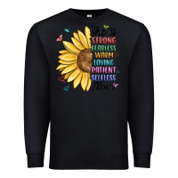 Black she is strong fearless warm loving mom Premium Sweatshirt - MaliasSmallBusiness
