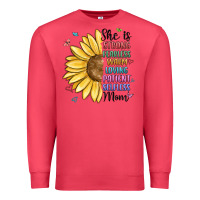 Cardinal she is strong fearless warm loving mom Premium Sweatshirt - MaliasSmallBusiness