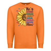 Carrot she is strong fearless warm loving mom Premium Sweatshirt - MaliasSmallBusiness