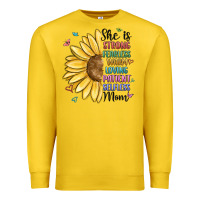 Lemon she is strong fearless warm loving mom Premium Sweatshirt - MaliasSmallBusiness