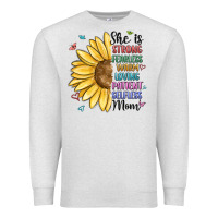 Oatmeal Heather she is strong fearless warm loving mom Premium Sweatshirt - MaliasSmallBusiness