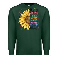 Sports Green she is strong fearless warm loving mom Premium Sweatshirt - MaliasSmallBusiness