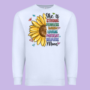 She Is Strong Fearless Warm Loving Mom Premium Sweatshirt Designed By Maliassmallbusiness