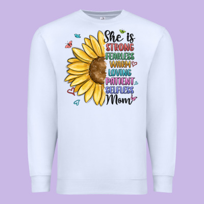 Premium Sweatshirt she is strong fearless warm loving mom