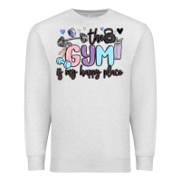 Oatmeal Heather the gym is my happy place Premium Sweatshirt - MaliasSmallBusiness