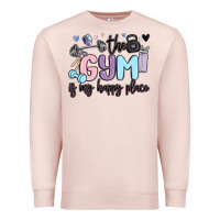 Pale Pink the gym is my happy place Premium Sweatshirt - MaliasSmallBusiness