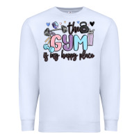 White the gym is my happy place Premium Sweatshirt - MaliasSmallBusiness