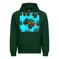 Forest Green monster truck pre teen seamless pattern Urban Hoodie - HRA Design Shop