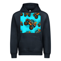 Navy monster truck pre teen seamless pattern Urban Hoodie - HRA Design Shop
