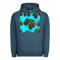 Pigment Midnight Navy monster truck pre teen seamless pattern Urban Hoodie - HRA Design Shop