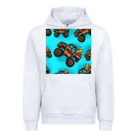 White monster truck pre teen seamless pattern Urban Hoodie - HRA Design Shop