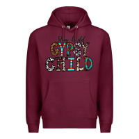 Burgundy stay wild gypsy child Premium Hoodie - CowhideDigitalArt
