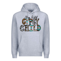 Heather Grey stay wild gypsy child Premium Hoodie - CowhideDigitalArt