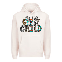Pale Pink stay wild gypsy child Premium Hoodie - CowhideDigitalArt