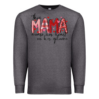 Charcoal Heather this mama wears her heart on her gleeve Premium Sweatshirt - MaliasSmallBusiness