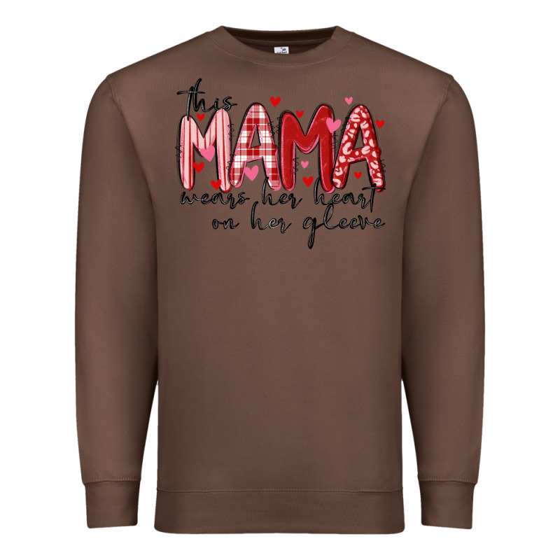 This Mama Wears Her Heart On Her Gleeve Premium Sweatshirt by MaliasSmallBusiness | Teevron
