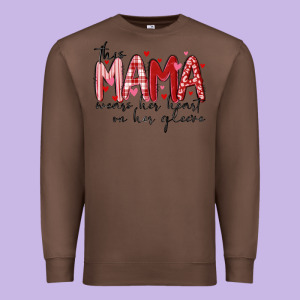 This Mama Wears Her Heart On Her Gleeve Premium Sweatshirt Designed By Maliassmallbusiness
