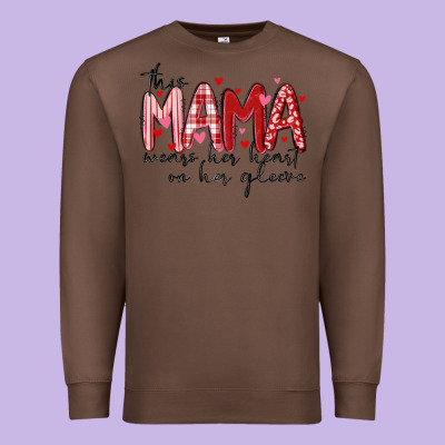 Premium Sweatshirt this mama wears her heart on her gleeve