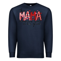 Navy this mama wears her heart on her gleeve Premium Sweatshirt - MaliasSmallBusiness