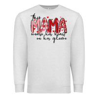 Oatmeal Heather this mama wears her heart on her gleeve Premium Sweatshirt - MaliasSmallBusiness