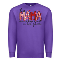 Purple this mama wears her heart on her gleeve Premium Sweatshirt - MaliasSmallBusiness