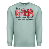 Seafoam this mama wears her heart on her gleeve Premium Sweatshirt - MaliasSmallBusiness