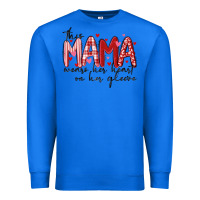 True Royal this mama wears her heart on her gleeve Premium Sweatshirt - MaliasSmallBusiness