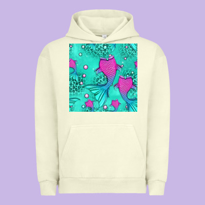 Mermaid Tail Seamless Pattern Urban Hoodie Designed By Hra Design Shop